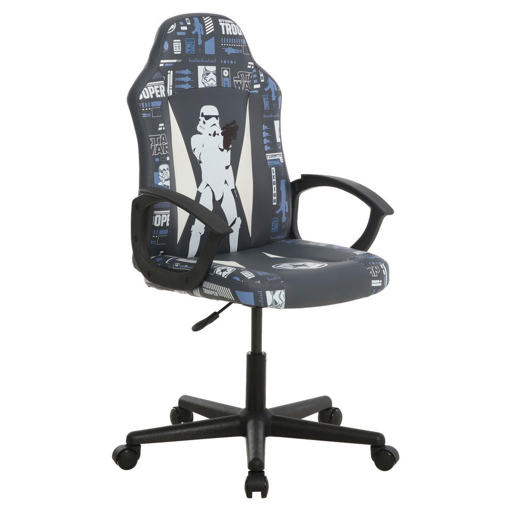 Star Wars HERNÁ STOLIČKA, vzhľad kože, sivá, čierna, biela, svetlomodrá.