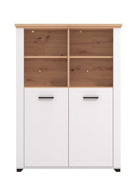 Nízka knihovna lotta - biela/dub artisan.

 

Knižnica obsahuje 4 otvorené police na uloženie kníh či dekorácií a 2 priestory kryté dvierkami.

 

Rozmery Nízke komody Lotta sú 103,5x143x41cm (š, v, h).

 

Všetky produkty z kolekcie Lotta nájdete nižšie v súvisiacich produktoch.