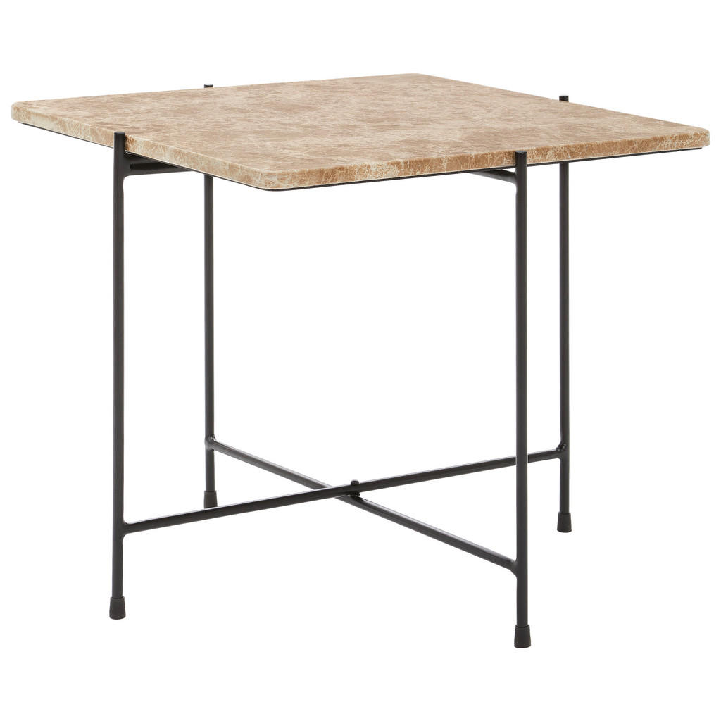 Livetastic KONFERENČNÝ STOLÍK, hnedá, čierna, kov, kameň, 50/50/45 cm.