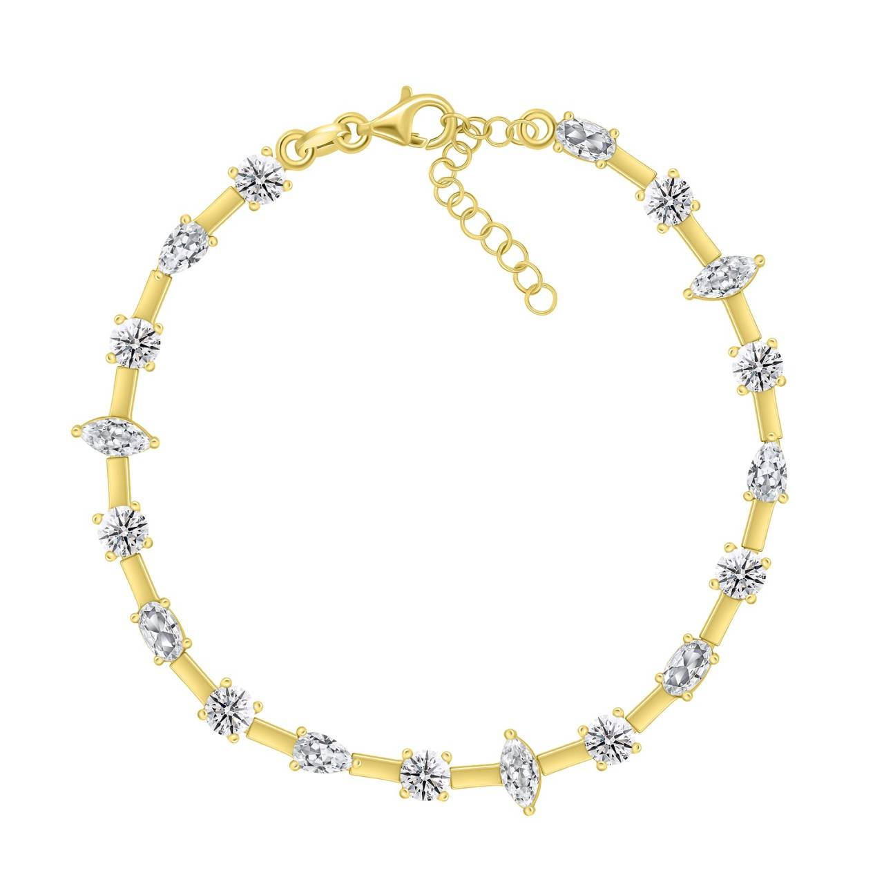 Brilio Silver Trblietavý pozlátený náramok so zirkónmi BRC100Y.