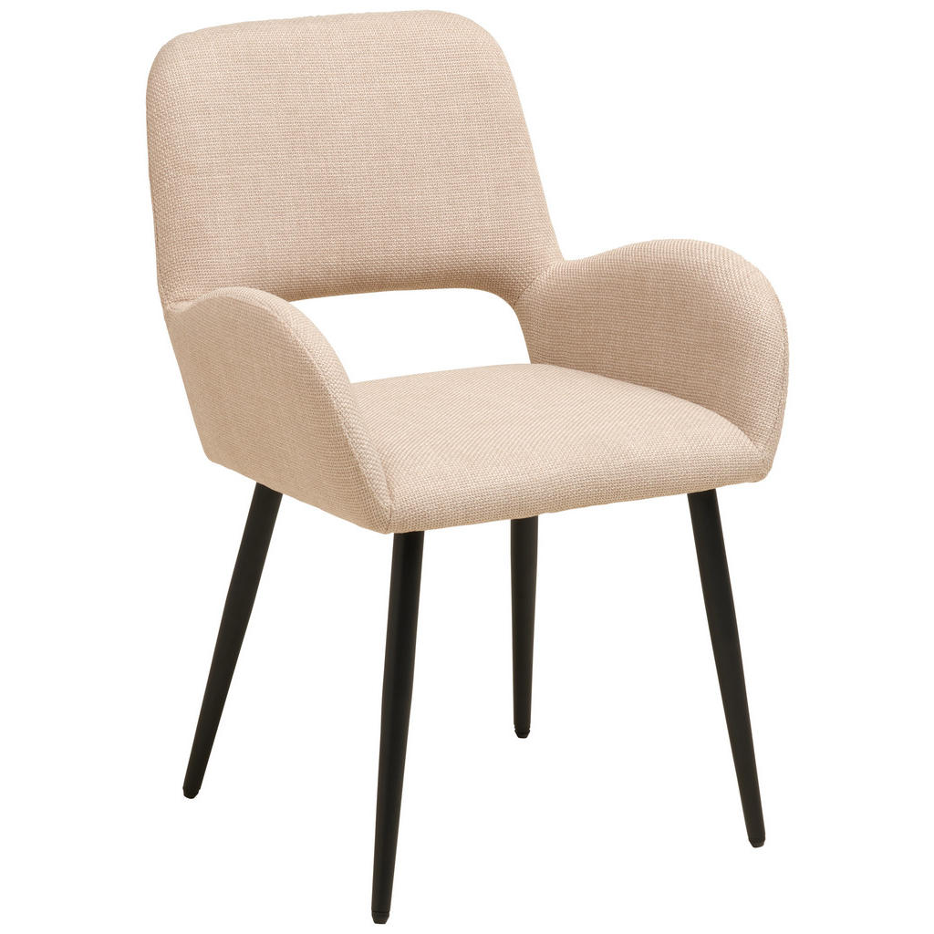 MID.YOU STOLIČKA S PODRÚČKAMI, železo, tkaná textília, béžová.