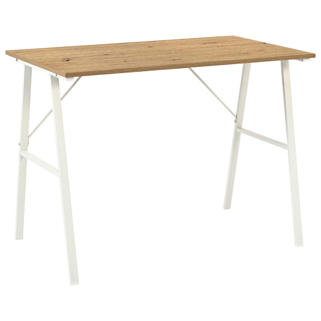 Carryhome PÍSACÍ STÔL, biela, dub artisan, 100/60/75 cm.