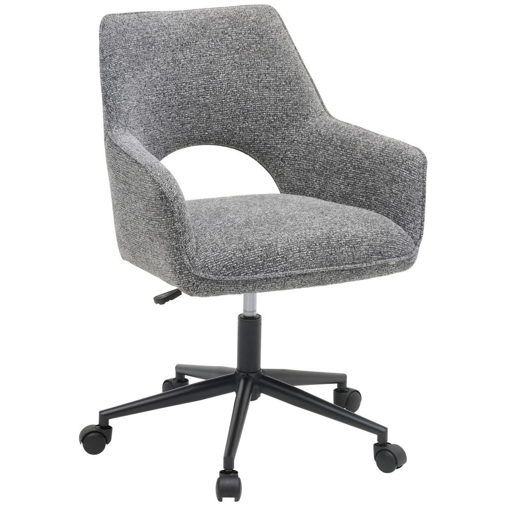 MID.YOU OTOČNÁ STOLIČKA, tkaná textília, čierna, tmavosivá.