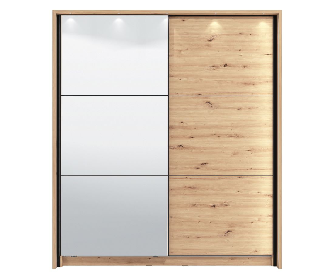 Posuvná skriňa so zrkadlom a rámom s osvetlením catalina 180 - dub.

 

Rozmery dvojdverové šatňové skrine Catalina so zrkadlom sú 183x214x65,5cm (š, v, h)

 

Všetky varianty a doplňujúce tovar nájdete v súvisiacich produktoch.