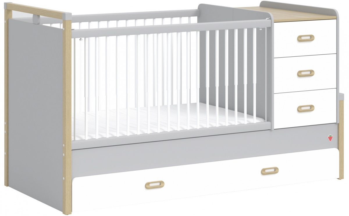 Detská rastúca postieľka 80x180 simba - šedá/biela/dub.

 

Všetci však poznáme, že deti rastú počas mrknutia oka a tak sa dá celá postieľka drobnou demontážou prerobiť na posteľ pre staršie dieťa.

 

Po celú dobu užívania postieľky postačí iba jeden matrac v rozmere 80x177 cm, pretože rozmer ložnej plochy sa nemení.

 

Rozmery rastúcej postieľky sú 87x109x187cm (š, v, h).

 

Všetky produkty z kolekcie Simba nájdete nižšie v súvisiacich produktoch.
