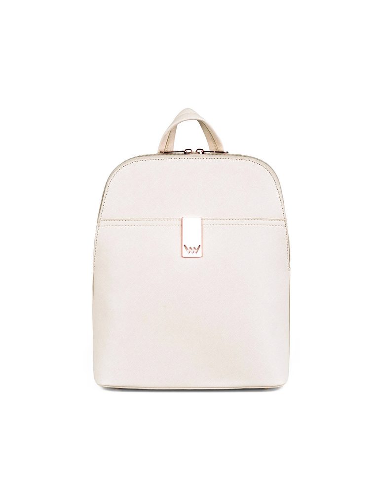 VUCH Filipa Creme.

Ojačan nahrbtnik v elegantnem dizajnu
Notranji žep brez zapenjanja, žep z zadrgo
Zunanji žep z zadrgo
Roza zlati logotip Vuch
 MAJHNI NAHRBTNIKI
„Ste sami sebe prepričali da je nahrbtnike težko kombinirati?