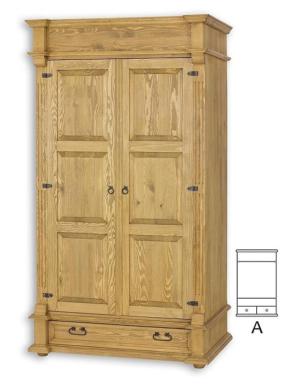 Skriňa so šatníkovou tyčou szy04a - k16 antická biela.