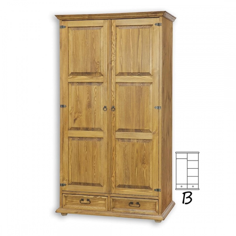 Skriňa s policami a tyčou sedliacka szy 101b slim - k16 antická biela.