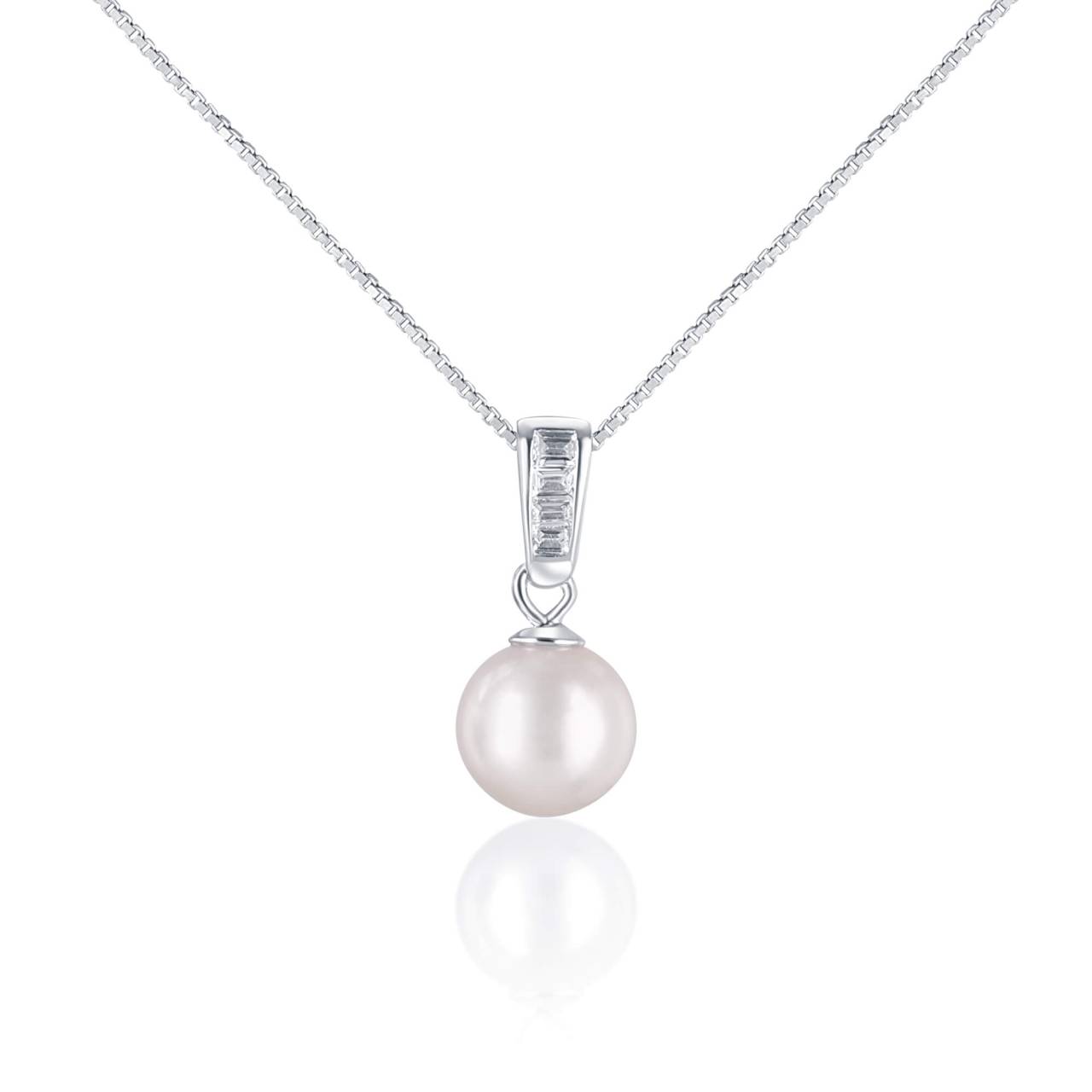 JwL Luxury Pearls Elegantný náhrdelník s morskou perlou Akoya a kryštály JL0658 (retiazka, prívesok).