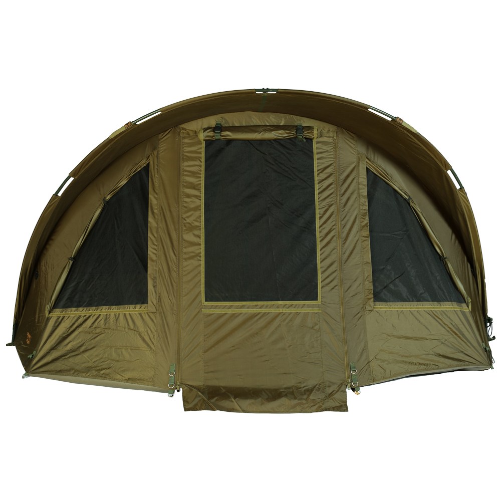 Giants fishing bivak deluxe plus 2 man bivvy.
 Rozměry: Délka: 250cm Šířka: 310cm Výška: 153cm 
 Hmotnost: 11,5kg Transportní rozměr: 110x20x20cm