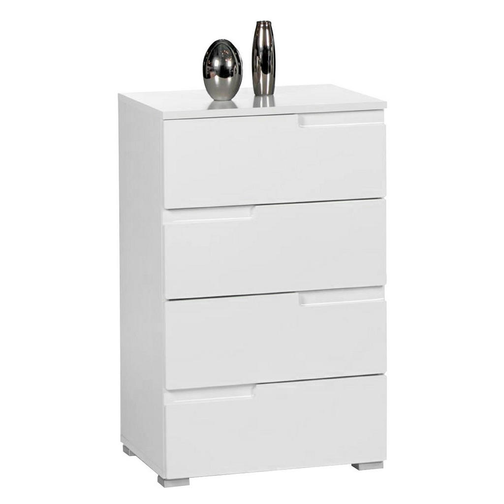 Carryhome KOMODA, biela, biela s vysokým leskom, 50/80/40 cm.