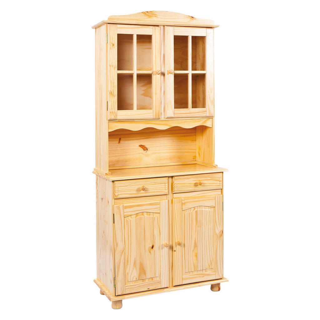 MID.YOU PRÍBORNÍK S VITRÍNOU, borovica, prírodná farba, 88/198/43 cm.