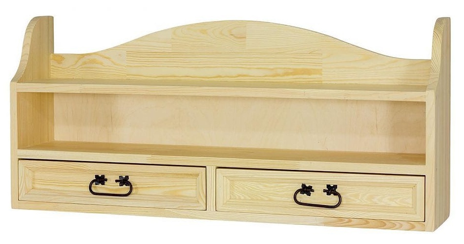 Polička s šuplíky rustikálna cos 16 - k09 prírodná borovica.