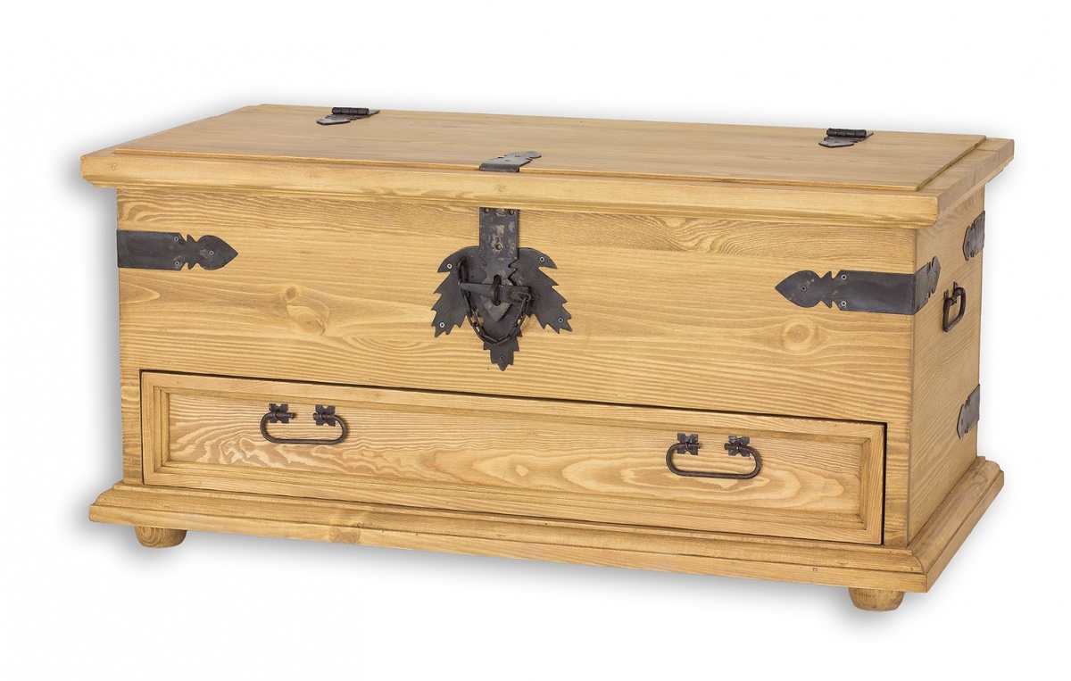 Truhla z masívu sedliacka cos 15 - k03 biela patina.