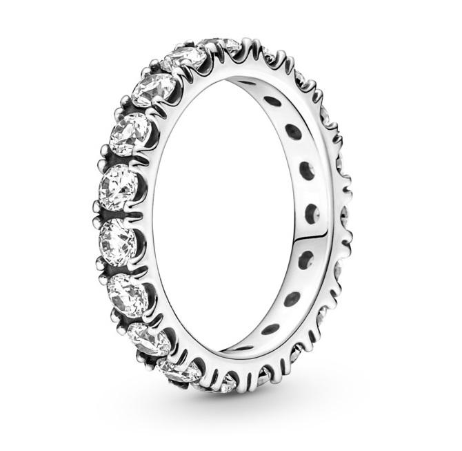 Pandora Trblietavý strieborný prsteň s čírymi kryštálmi Timeless 190050C01 60 mm.