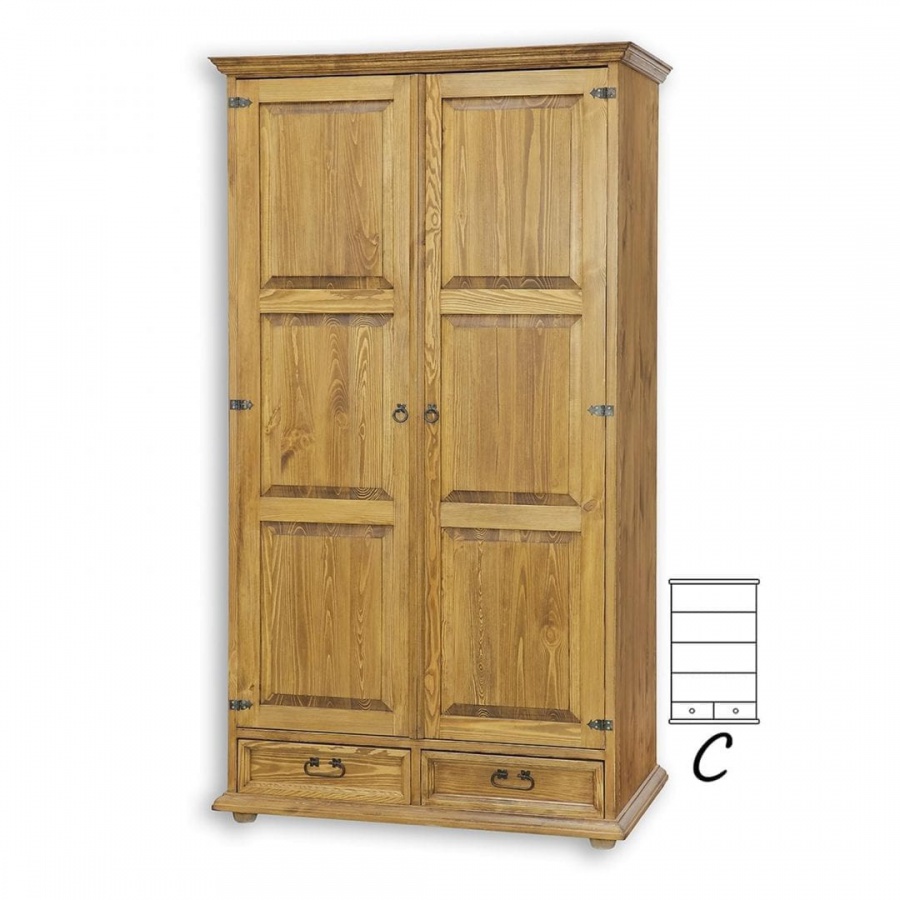 Skriňa policová sedliacka szy 101c slim - k13 bielena borovica.