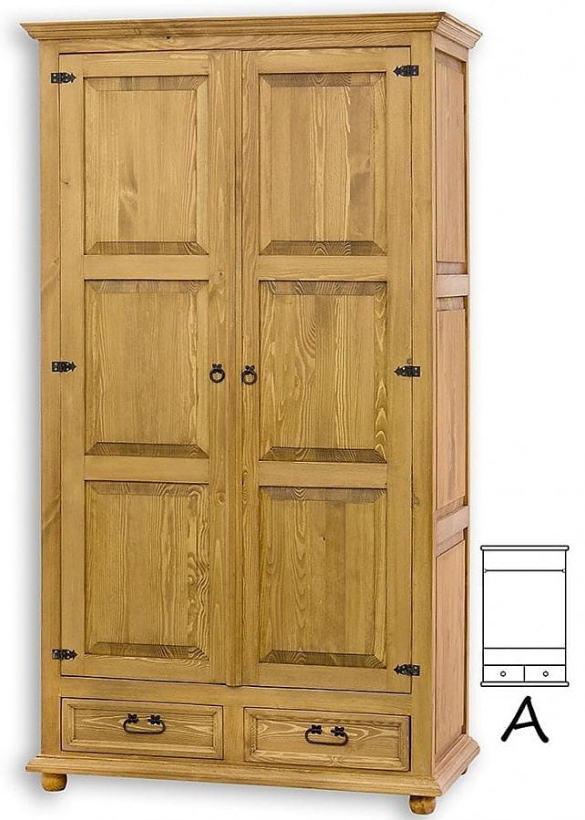 Skriňa s šatníkovou tyčou sedliacka szy01a - k02 tmavá borovica.

Luxusné spracovanie a jedinečný vzhľad zaujmú na prvý pohľad. Kvalitné spracovanie a poctivé borovicové drevo sú zárukou dlhovekosti.

 

Sedliacky nábytok z masívnej borovice ponúkame v niekoľkých odtieňoch morenia, od svetlo bielej až po tajomne čiernu.