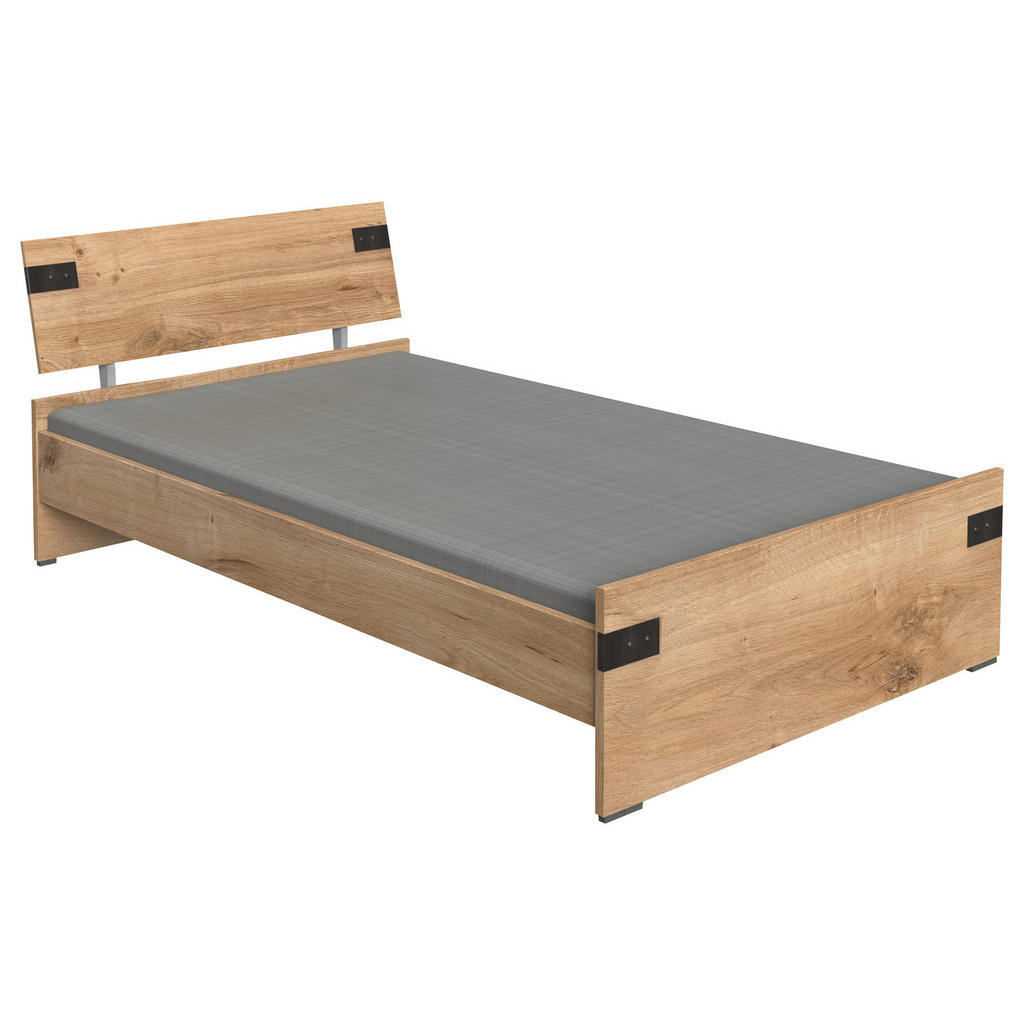 MID.YOU POSTEĽ, 120/200 cm grafitová, farba duba.