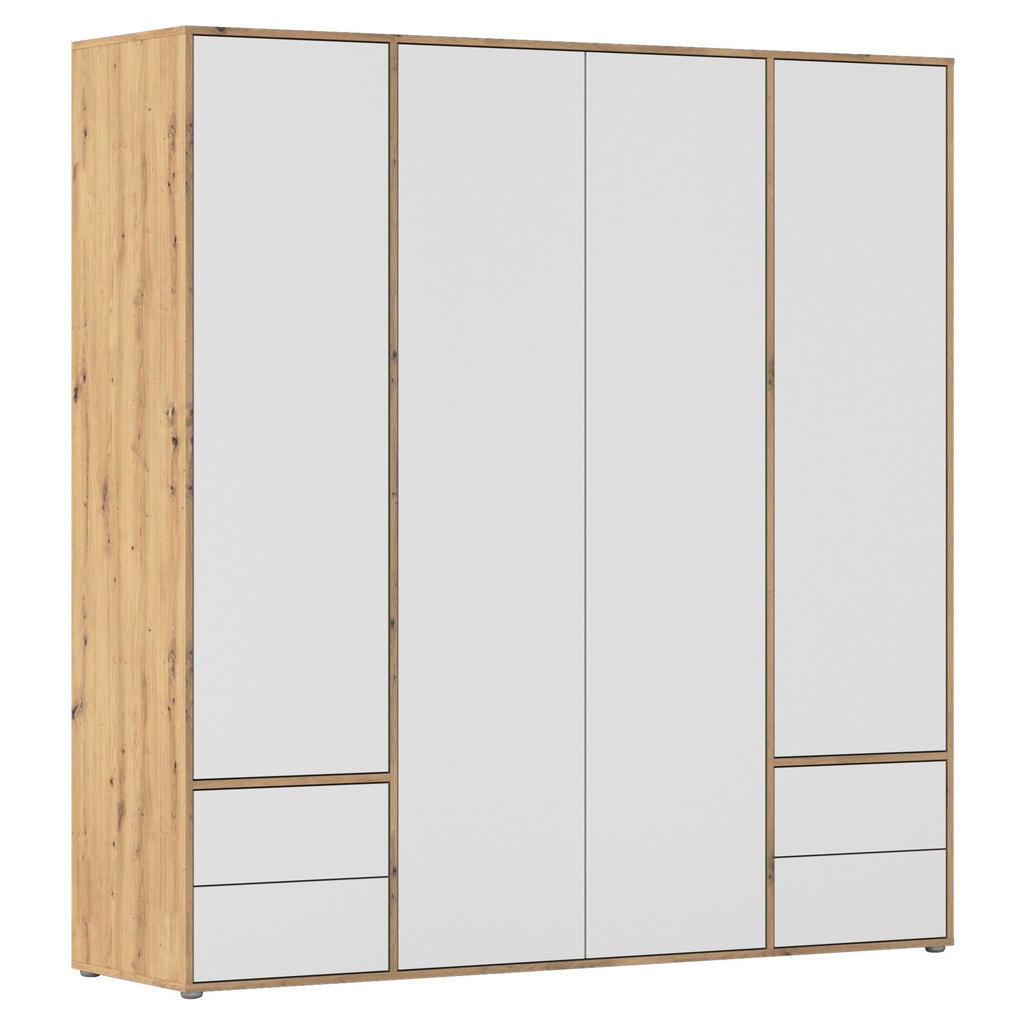 Rauch Möbel SKRIŇA S OTOČNÝMI DVERAMI, biela, dub artisan, 187/194/53 cm.