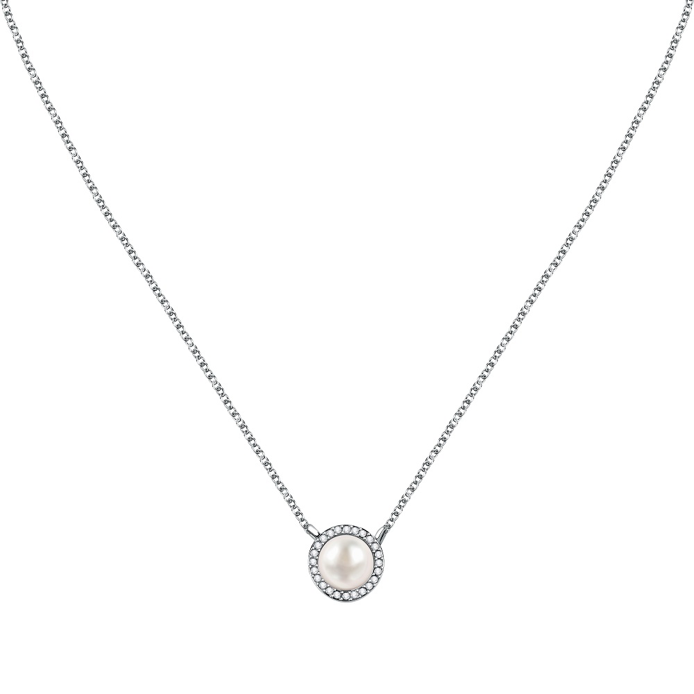Morellato Elegantný strieborný náhrdelník s perlou Perla SAER49.