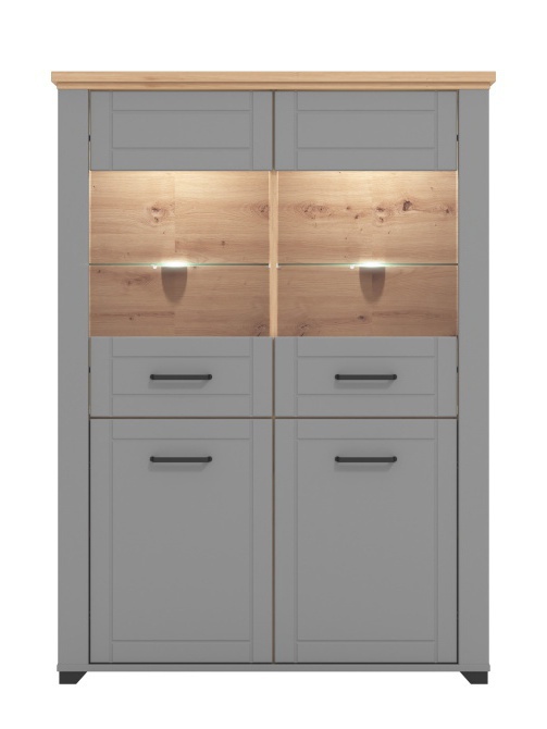 Nízka vitrína s kompletným osvetlením lotta - šedá/dub artisan.

 

Nízka vitrína vytvorí kúzelný úložný priestor v obývacej izbe.

 

Rozmery Nízke vitríny s kompletným osvetlením Lotta sú 103,5x143x41cm (š, v, h).

 

Všetky produkty z kolekcie Lotta nájdete nižšie v súvisiacich produktoch.