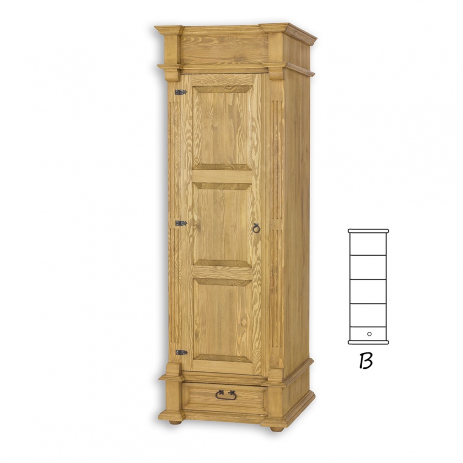 Úzka skriňa policová sedliacka szy 05b - k16 antická biela.