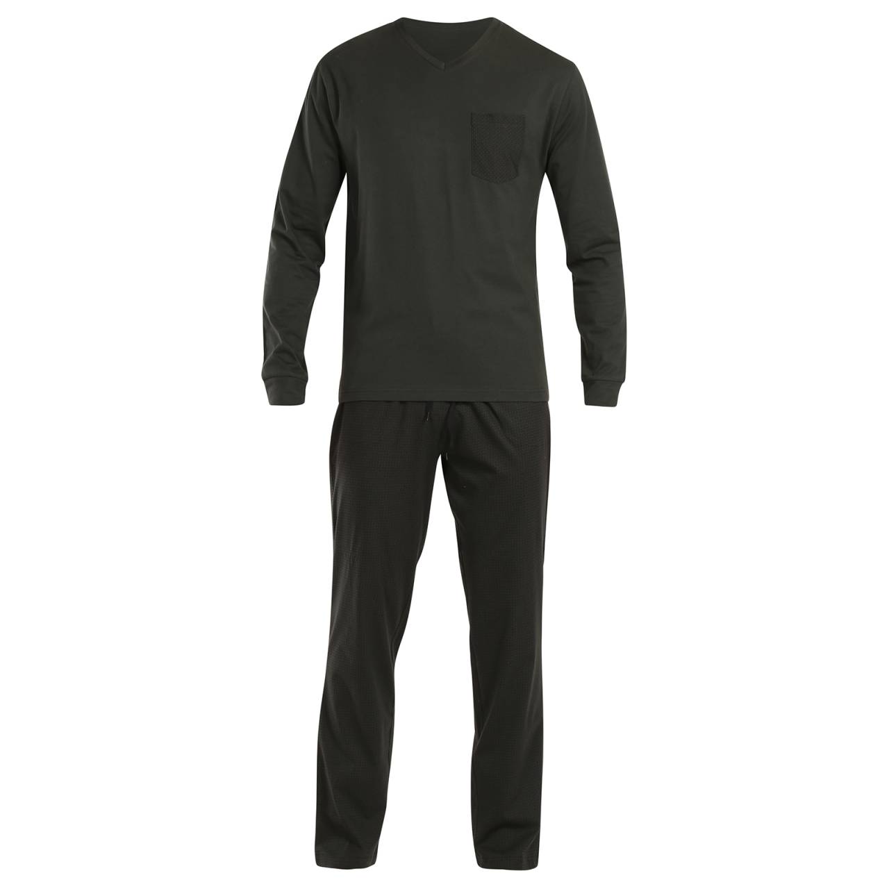 Herren Pyjama Nedeto grün (NP007) 5XL.
Entdecken Sie die perfekte Kombination aus Komfort und Eleganz mit dem Herrenpyjama von Nedeto.
Hochwertiges Material für perfekten Komfort
Die Pyjamas von Nedeto bestehen aus 100% Baumwolle, die ein angenehmes Gefühl auf der Haut, Weichheit und natürliche Atmungsaktivität garantiert.
Schlichtes und modernes Design, das beeindruckt
Die Herrenpyjamas von Nedeto kombinieren elegante, gedeckte Farben mit stilvollen Details wie einer bunten Tasche oder einem Kordelzug im Bund.
Warum sollten Sie sich für einen Pyjama von Nedeto entscheiden?

100% Baumwolle: Es garantiert Komfort und Qualität.


Elegantes Design: Eine stilvolle Kombination aus gedeckten Farben und modernen Details.


Universell einsetzbar: Ideal zum Schlafen und Faulenzen zu Hause.

Tschechische Dessous Nedeto wird Ihnen passen
Für Nedeto Unterwäsche legen wir unsere Hand ins Feuer, denn sie gehört zu unseren Eigenmarken, daher schenken wir ihr maximale Aufmerksamkeit.
Wie pflege ich den Nedeto Schlafanzug für Männer?
Damit Ihr neuer Pyjama lange in Form bleibt, empfehlen wir Ihnen, die folgenden Hinweise zu beachten.

Wäscherei: Waschen Sie Schlafanzüge bei maximal 40°C, damit sie weich bleiben und ihre Farben behalten.


Trocknen: Nicht im Wäschetrockner trocknen - wir empfehlen, den Pyjama an der Luft trocknen zu lassen.


Bügeln: Falls erforderlich, bei mittlerer Hitze bügeln.

Tip: Werden Sie mit den Tipps in unserem Artikel zum Experten für die Pflege von Dessous und geben Sie Ihren Lieblingsstücken die Pflege, die sie verdienen.