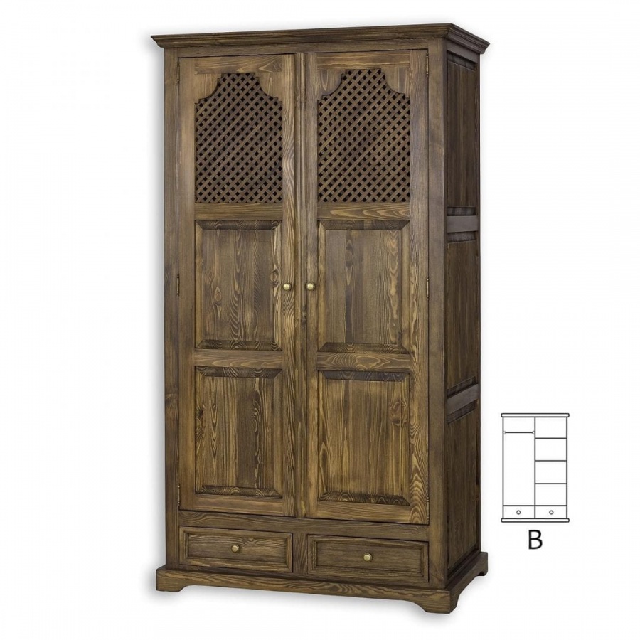 Sedliacka skriňa z masívu szy 07 b - k17 biely vosk.