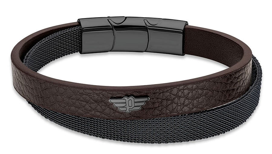 Police Pánsky kožený náramok Hardware PEAGB2119615 19,5 cm.