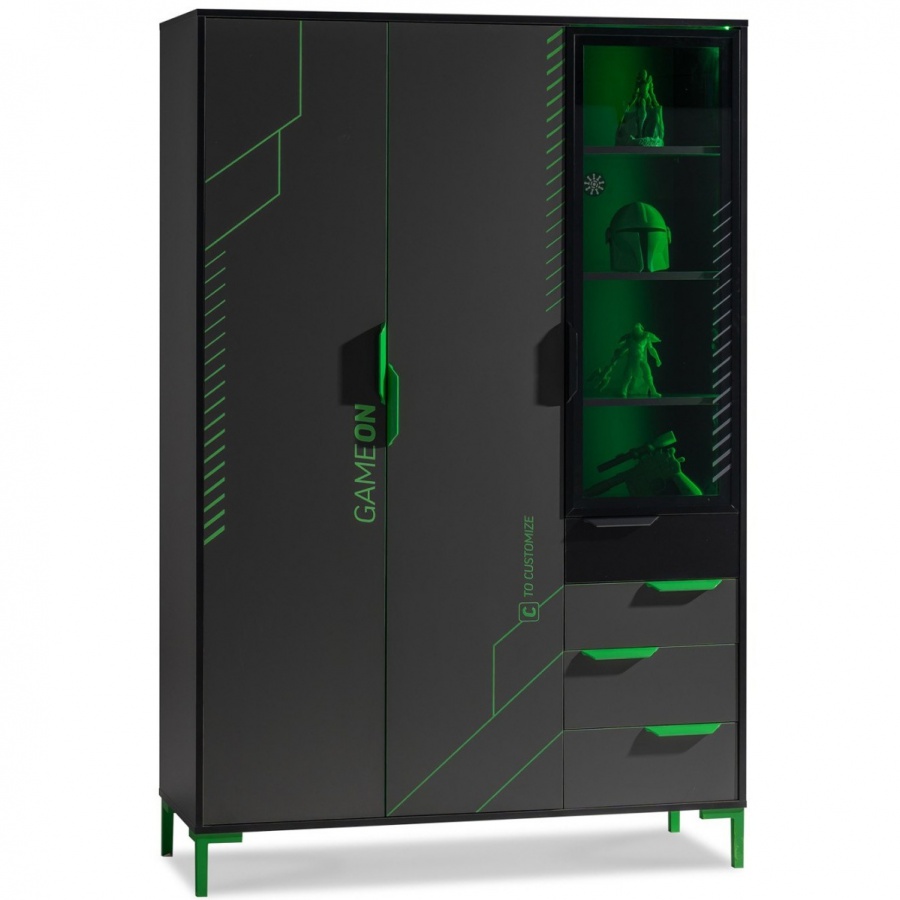 Trojdverová šatníková skriňa so sklenenou vitrínou diego - čierna,.

 

So šírkou 136 cm, hĺbkou 53 cm a výškou 208 cm ponúka dostatok priestoru pre všetko vaše herné vybavenie a jej hmotnosť 138 kg svedčí o robustnej konštrukcii, ktorá dlho vydrží.

 

K ľahkej manipulácii a pevnej stavbe prispievajú kovové rukoväte a vysoké 15 cm ABS nohy, ktoré sú štýlové aj vhodné pre pohodlné vysávanie pod skriňou.

 

Skriňa sa pýši úložnými priestormi rôznych veľkostí a využití.

 

Rozmery skrine Diego sú 136x208x53cm (š,v,h).

 

Ďalšie produkty z kolekcie Diego aj podobné produkty nájdete v súvisiacich produktoch nižšie.