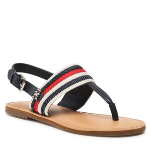 Sandále Tommy Hilfiger - Flat Sandal Corporate FW0FW06988 Space Blue DW6.