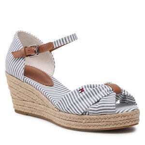 Espadrilky Tommy Hilfiger - High Wedge Seersucker FW0FW07158 Seersucker/Bluecoast 0G5.