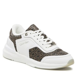 Sneakersy Calvin Klein - Flexi Runner Lace Up HW0HW01216 White/Brown Mono 0K4.
