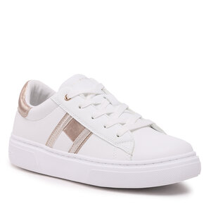 Sneakersy Tommy Hilfiger - Flag Low Lace-Up Sneaker T3A9-32703-1355 S White/Platinum X048.