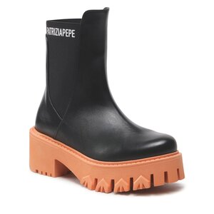 Členková obuv s elastickým prvkom Patrizia Pepe - CY9814/L011-FB19 Black/Orange.