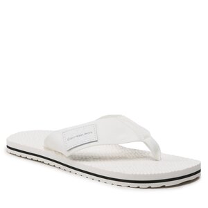 Žabky Calvin Klein Jeans - Beach Sndal Woven Patch YM0YM00657 White YBR.