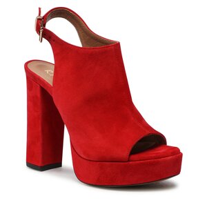 Sandále R.Polański - 1638 Czerwony Zamsz.