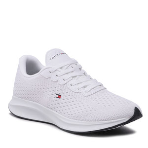 Sneakersy Tommy Hilfiger - Lightweight Runner Knit Flag FM0FM04563 White YBS.