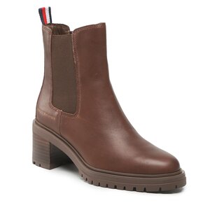 Členková obuv Tommy Hilfiger - Outdoor Chelsea Mid Heel Boot FW0FW06737 Truffle Brown GT7.