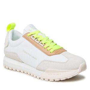 Sneakersy Calvin Klein Jeans - Toothy Runner Laceup Fluo Contr YM0YM00672 White/Ancient White 0LA.