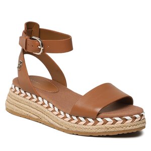 Espadrilky Tommy Hilfiger - Low Wedge Sandal FW0FW07080 Summer Cognac GU9.