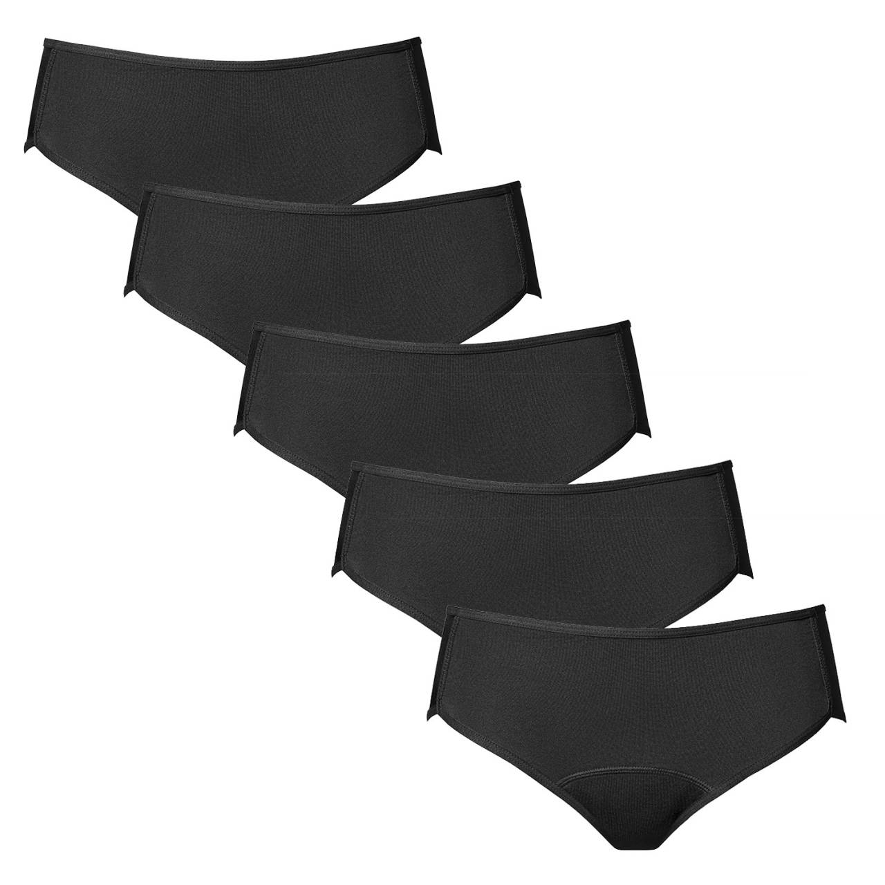 5PACK Mutandine mestruali Love Luna Midi (LOVE202) S.
Mutandine mestruali da indossare quotidianamente
La mutandina sportiva Love Luna Midi è perfetta per essere indossata tutti i giorni durante le mestruazioni leggere o medie.
Ingredienti: 100% cotone; 80% cotone, 20% poliestere; 91% nylon, 9% elastan.
La taglia delle mutandine è AUS/US e non corrisponde all'UE, quindi è necessario seguire la tabella e le misure.
Amore Luna e aiuti sostenibili
Il produttore indonesiano di mutandine Love Luna ha ottenuto il certificato d'oro di conformità dal programma di certificazione Worldwide Responsible Accredited Production (WRAP).
Le mutandine mestruali sono una novità per voi?
Se avete bisogno di ulteriori informazioni sulle mutandine mestruali, vi consigliamo di leggere il nostro articolo sul blog: Come scegliere le mutandine mestruali?Lì troverete informazioni:

Come sono fatte e come funzionano le mutandine mestruali
Cosa è importante quando si scelgono le mutandine mestruali
Quanto durano le mutandine mestruali
Come lavare le mutandine mestruali
Per chi sono adatte le mutandine mestruali

Come curare correttamente le nuove mutandine mestruali/il costume da bagno

Prima del primo utilizzo: Prima di indossare per la prima volta le nuove mutandine mestruali o il costume da bagno, è necessario lavarle a mano o in lavatrice con un programma delicato fino a 40°C.
Dopo ogni utilizzo: Per prima cosa, sciacquate accuratamente il bucato in acqua fredda.
Lavanderia: Dopo il lavaggio, è possibile lavare le mutandine o i costumi da bagno in lavatrice, possibilmente in un sacchetto protettivo, con un programma delicato fino a 40 °C.
Asciugatura: La biancheria mestruale non va messa nell'asciugatrice o sul riscaldamento.
Stiratura: Non hanno stirato né le mutandine né il costume da bagno.

Suggerimento: Quando trovate la biancheria intima mestruale che vi sta bene e vi soddisfa, merita la migliore cura.