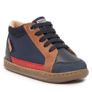 Šnurovacia obuv Shoo Pom - Bouba Connect N4BJBM0406 Navy/Camel/Red.