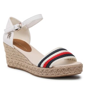 Espadrilky Tommy Hilfiger - Mid Wedge Corporate FW0FW07078 Ecru YBL.