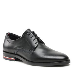 Poltopánky Tommy Hilfiger - Corporate Hilfiger Leather Shoe FM0FM04433 Black BDS.