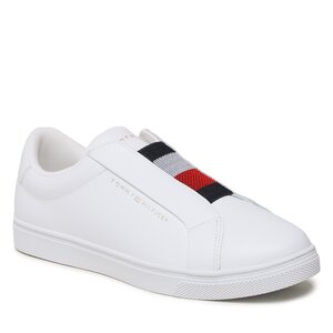 Sneakersy Tommy Hilfiger - Elastic Slip On Sneaker FW0FW07032 White.