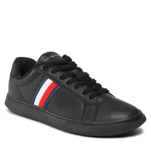 Sneakersy Tommy hilfiger - Corporate Cup Leather Cup Stripes FM0FM04550 Black BDS.