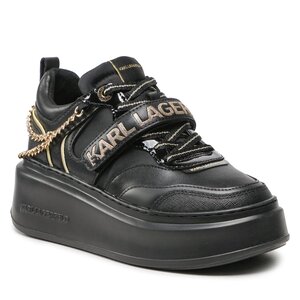 Sneakersy KARL LAGERFELD - KL63540E Black Lthr W/Gold.