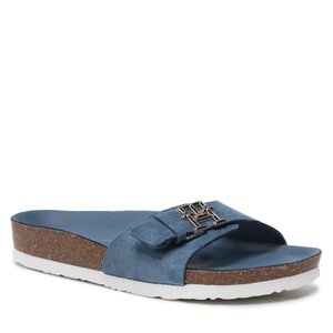 Šľapky Tommy Hilfiger - Th Mule Sandal Suede FW0FW07071 Blue Coast DBX.