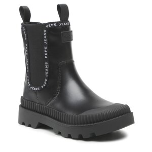 Členková obuv s elastickým prvkom Pepe Jeans - Gum Chelsea PLS50466  Black 999.